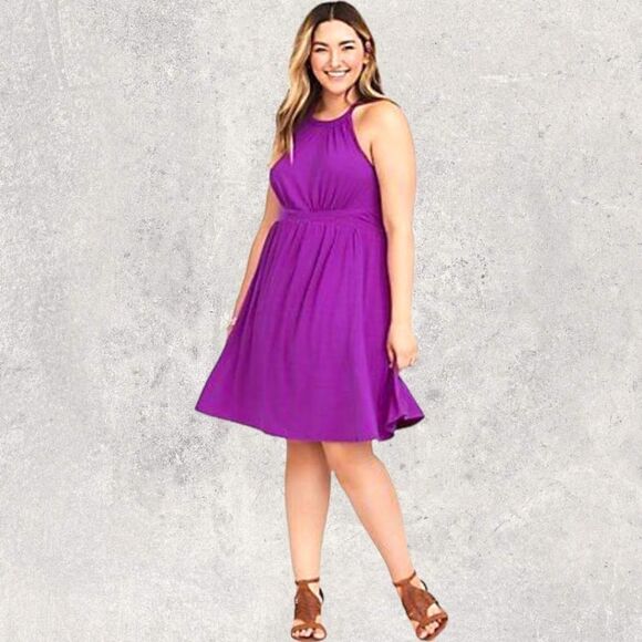 TORRID Plus Size New High Neck Jersey Mini Dress - Picture 5 of 14